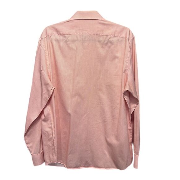 Perry Ellis 16 1/2 34/35 Peach and White Stripes 100% Cotton Button Down Shirt - Picture 2 of 8